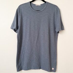 Marine Layer Crew Neck Short Sleeve T-Shirt Mens Small Blue White Stripe